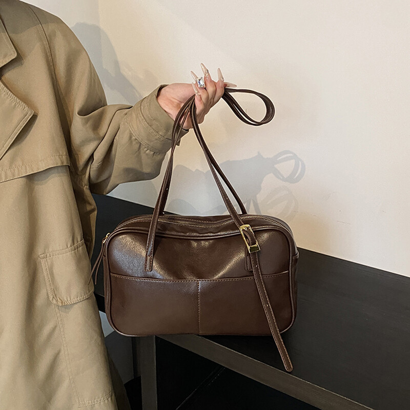 Geantă de umăr pentru femei Curea reglabilă Boston Tote Geantă din piele PU Multi-buzunare Geantă ghiozdan cu fermoar Geantă de călătorie de muncă