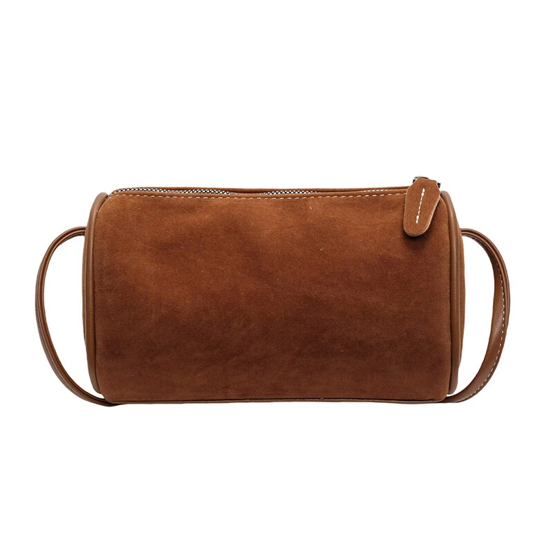 Genți de umăr Boston solide de modă, piele de căprioară artificială, simple, de înaltă calitate, compacte, versatile, genți crossbody pentru femei, 2024, ocazional, la reducere