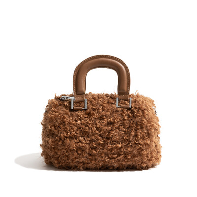 MABULA Ženske zimske spojke Dizajnerska ženska ručna torba Topla pahuljasta janjeća vunena torba na rame Ženska svestrana mala torbica preko ramena