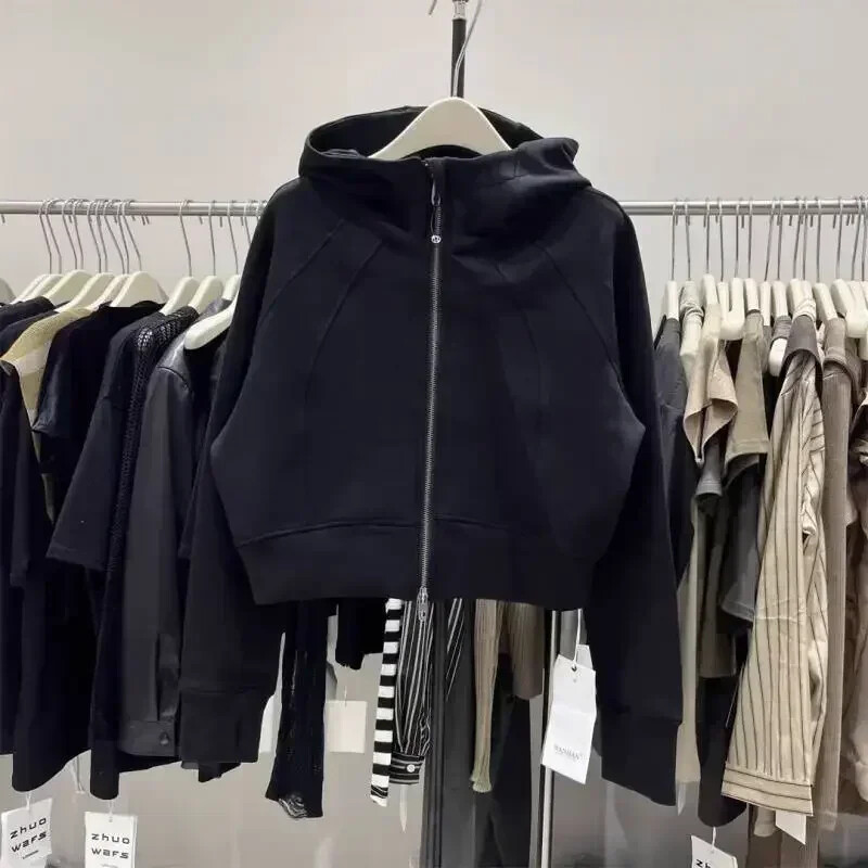 Korejska modna ženska odjeća za jogu Jednobojna majica s kratkim rukavima Verzija 2000. Ležerna majica s kapuljačom s patentnim zatvaračem Gym Wear dugih rukava Jakna s patentnim zatvaračem