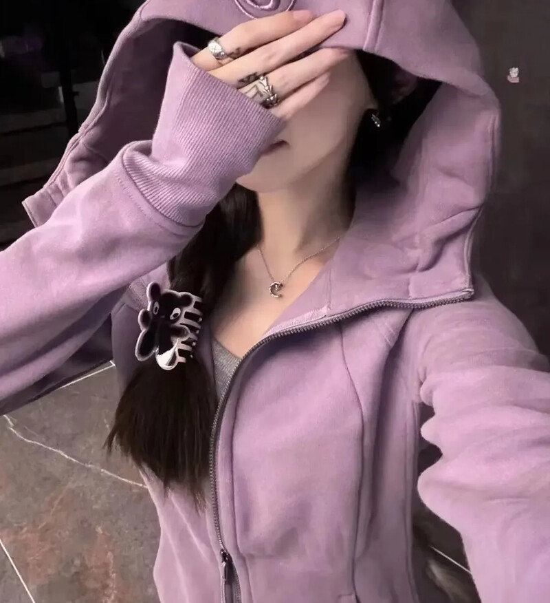 Korejska modna ženska odjeća za jogu Jednobojna majica s kratkim rukavima Verzija 2000. Ležerna majica s kapuljačom s patentnim zatvaračem Gym Wear dugih rukava Jakna s patentnim zatvaračem