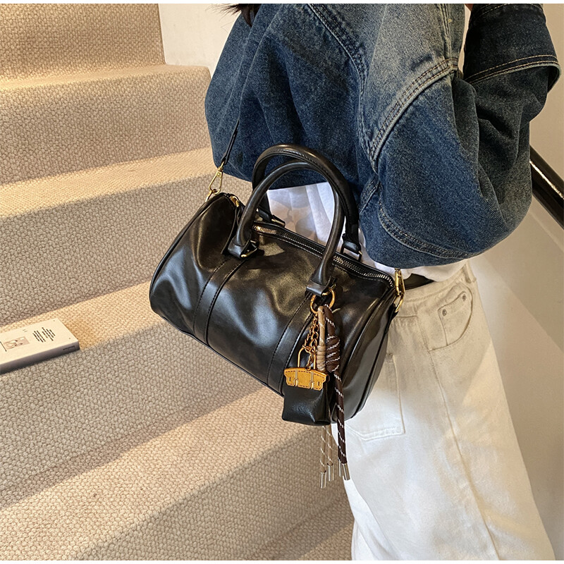 Geantă de umăr cu pernă nouă pentru femei, geantă de mână retro roșie Boston, geantă de cumpărături, geantă crossbody din piele PU de capacitate mare