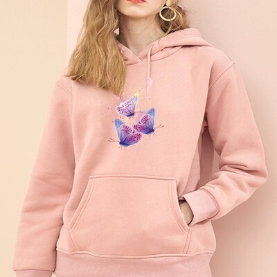 Hanorace Bărbați Femei Casual Fluturi Imprimare Hanorace Hanorace Stil Harajuku Poliester Cuplu Modele Hanorac Topuri