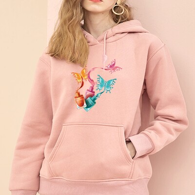 Hanorace Bărbați Femei Casual Fluturi Imprimare Hanorace Hanorace Stil Harajuku Poliester Cuplu Modele Hanorac Topuri