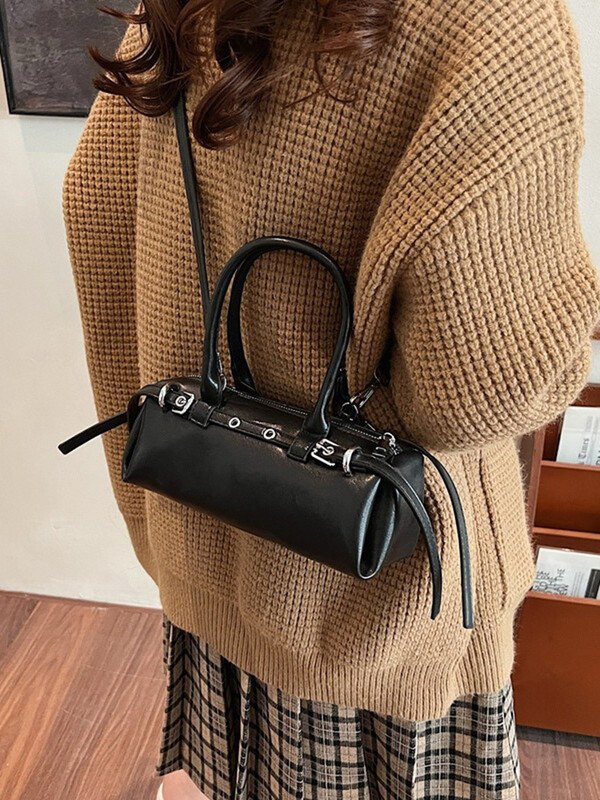 Geantă de umăr roșie sub braț femei 2025 de primăvară noua modă coreeană geantă de mână retro cu curea de umăr elegantă geantă de navetă Tendințe stradale