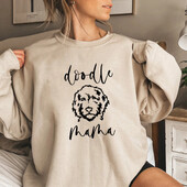 Golden Doodle Mama džemperis Rotaļlieta Mom Crewneck Džemperi Sieviešu Grafiski kapuces ar garām piedurknēm Puloveri Sieviešu jauki topi