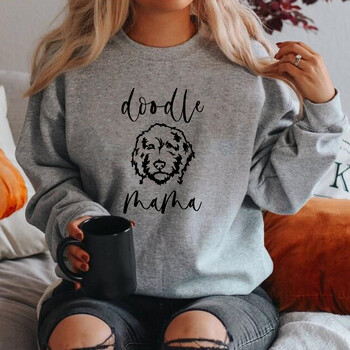 Суичър Golden Doodle Mama Суичъри Doodle Mom Crewneck Дамски графични качулки Пуловери с дълъг ръкав Дамски сладки горнища