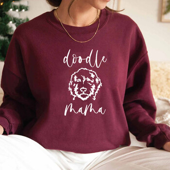 Суичър Golden Doodle Mama Суичъри Doodle Mom Crewneck Дамски графични качулки Пуловери с дълъг ръкав Дамски сладки горнища