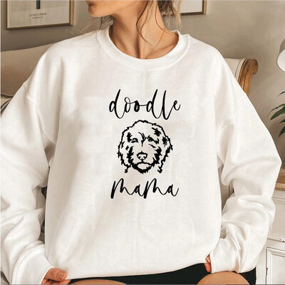 Golden Doodle Mama džemperis Rotaļlieta Mom Crewneck Džemperi Sieviešu Grafiski kapuces ar garām piedurknēm Puloveri Sieviešu jauki topi
