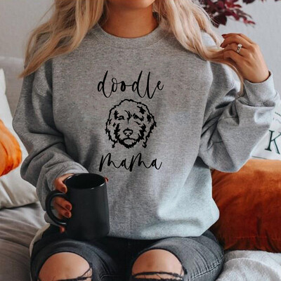 Golden Doodle Mama džemperis Rotaļlieta Mom Crewneck Džemperi Sieviešu Grafiski kapuces ar garām piedurknēm Puloveri Sieviešu jauki topi