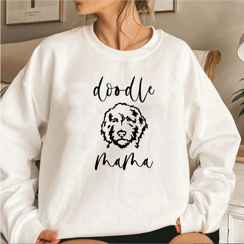 Golden Doodle Mama džemperis Rotaļlieta Mom Crewneck Džemperi Sieviešu Grafiski kapuces ar garām piedurknēm Puloveri Sieviešu jauki topi