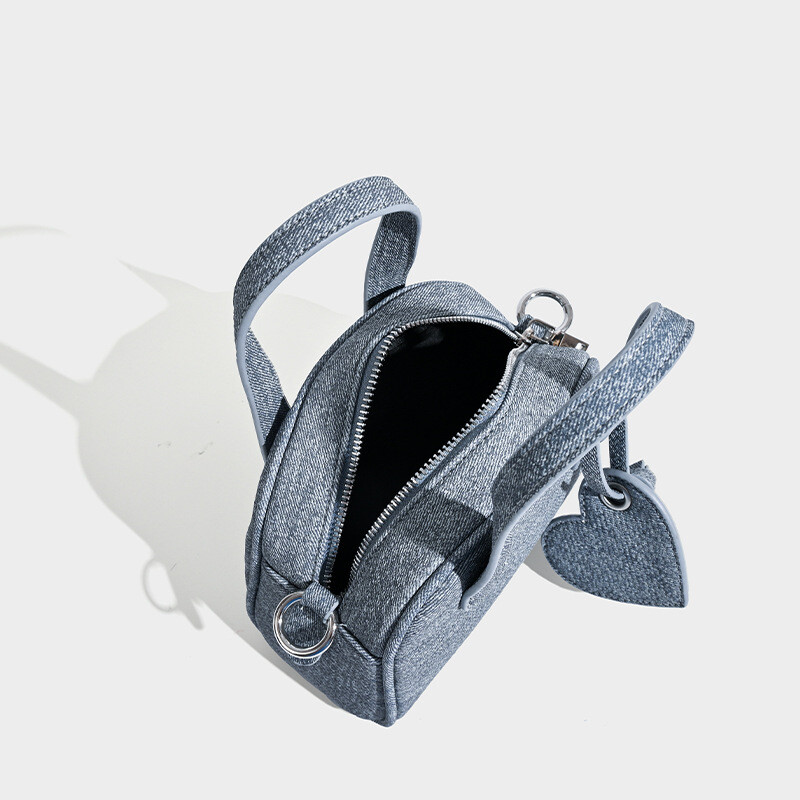 Geantă de mână vintage pentru femei din denim, geantă Boston mică, de designer de tendințe, geantă de umăr pentru femei, tote de damă din piele PU