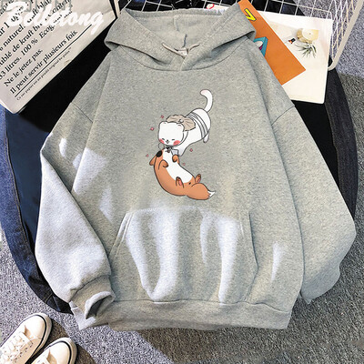 TGCF Fox and Ferret Hoodies Tian Guan Ci Fu Kawaii Print Hoodie Harajuku Aesthetic Muški Ženski Cartoon Graphic Winter Sweatshirts
