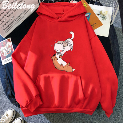 TGCF Fox and Ferret Hoodies Tian Guan Ci Fu Kawaii Print Hoodie Harajuku Aesthetic Muški Ženski Cartoon Graphic Winter Sweatshirts