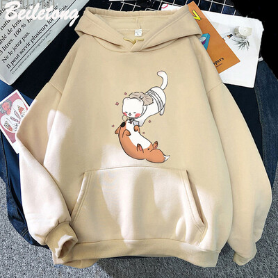 TGCF Fox and Ferret Hoodies Tian Guan Ci Fu Kawaii Print Hoodie Harajuku Aesthetic Muški Ženski Cartoon Graphic Winter Sweatshirts