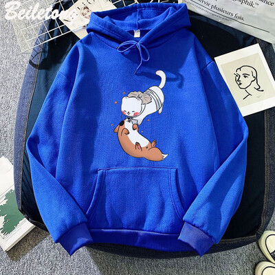 TGCF Fox and Ferret Hoodies Tian Guan Ci Fu Kawaii Print Hoodie Harajuku Aesthetic Muški Ženski Cartoon Graphic Winter Sweatshirts