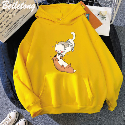 TGCF Fox and Ferret Hoodies Tian Guan Ci Fu Kawaii Print Hoodie Harajuku Aesthetic Muški Ženski Cartoon Graphic Winter Sweatshirts