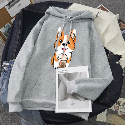 Šalica za mlijeko i čaj Corgi Modne uniseks majice s kapuljačom Proljeće Jesen Muške ležerne majice s kapuljačom Sweatshirts Studentske osnovne majice s kapuljačom Gornje majice
