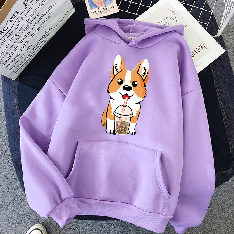 Šalica za mlijeko i čaj Corgi Modne uniseks majice s kapuljačom Proljeće Jesen Muške ležerne majice s kapuljačom Sweatshirts Studentske osnovne majice s kapuljačom Gornje majice