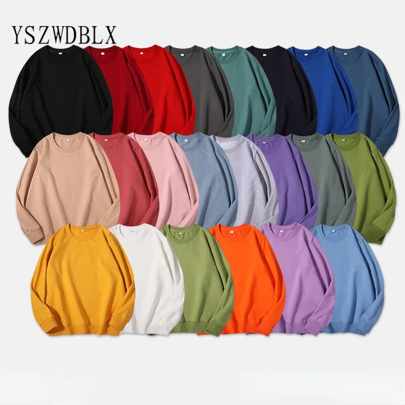 Proljetno-jesenska ženska majica s kratkim rukavima 2024. Jednobojni Harajuku puloveri s O-izrezom Višebojni ležerni pamučni ženski sweatshirts Pletena ulična odjeća