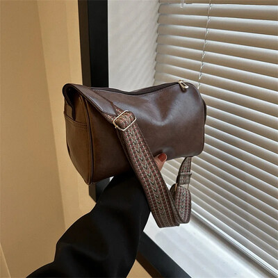 Geantă de mână vintage Boston din piele PU pentru femei și poșetă, de designer de modă, geantă de umăr, ocazională, cu pernă de călătorie