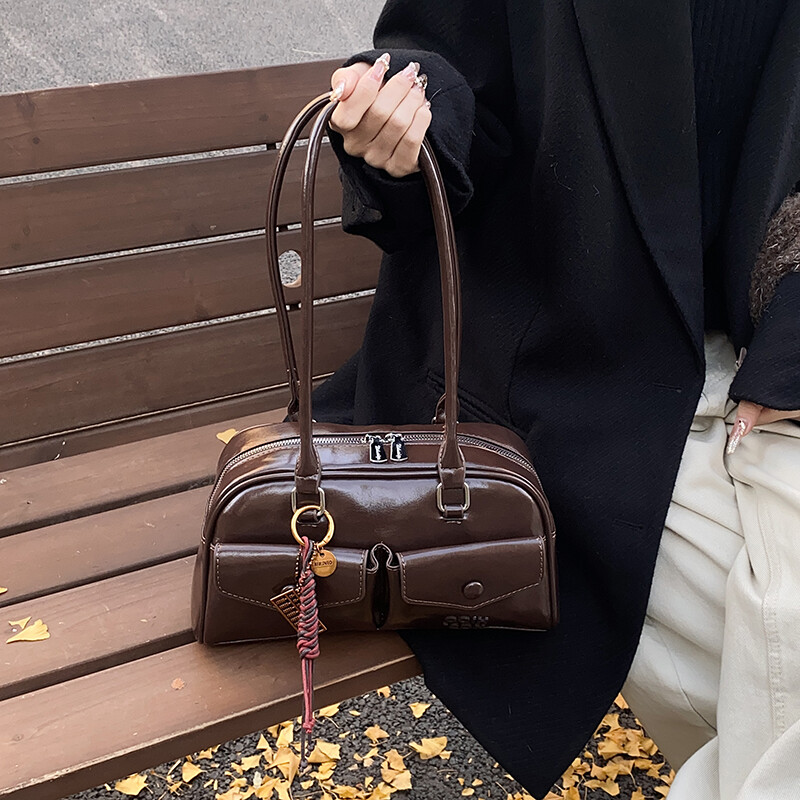 Moderno Seattle Pillow Bag Sieviešu vintage Boston Bag rokassomu plecu soma