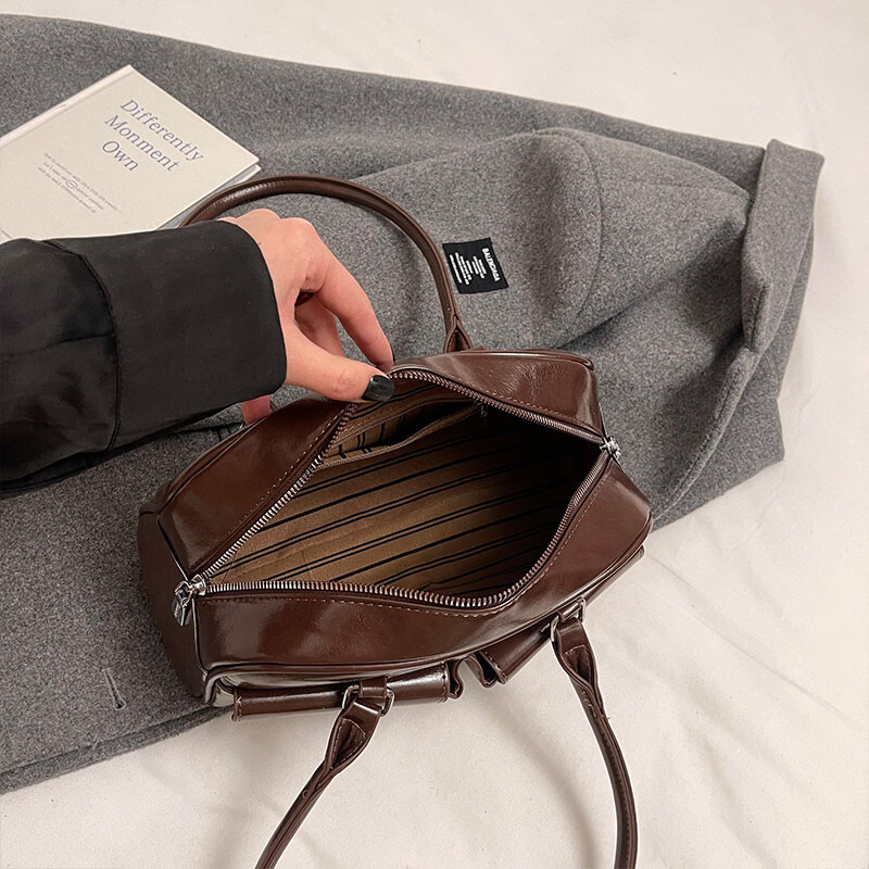 Moderno Seattle Pillow Bag Sieviešu vintage Boston Bag rokassomu plecu soma