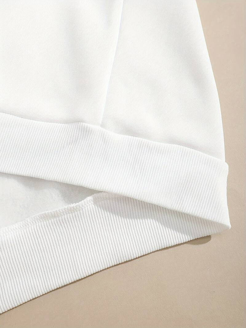 Sieviešu apdrukas džemperis ar termiski oderētu apkakli ar brīvu džemperi ar garām piedurknēm un samta