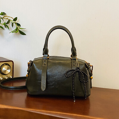 2024 Noua geantă Boston la modă cu pernă, geantă casual din piele moale, textura versatilă, geantă încrucișată diagonală cu un singur umăr