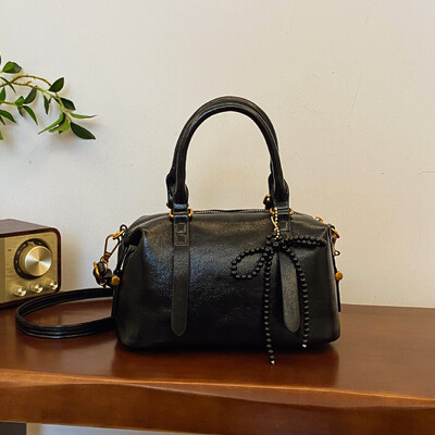 2024 Noua geantă Boston la modă cu pernă, geantă casual din piele moale, textura versatilă, geantă încrucișată diagonală cu un singur umăr