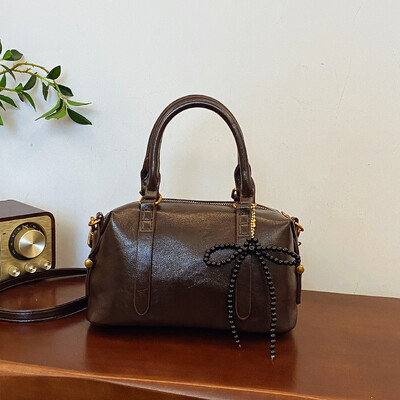 2024 Noua geantă Boston la modă cu pernă, geantă casual din piele moale, textura versatilă, geantă încrucișată diagonală cu un singur umăr