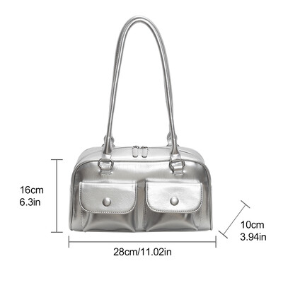 Geantă de umăr de afaceri vintage pentru femei, geantă de tote pentru navetă simplă, din piele PU, geantă pentru subrat pentru femeie, roșu de vin, genți de mână mari Poșete