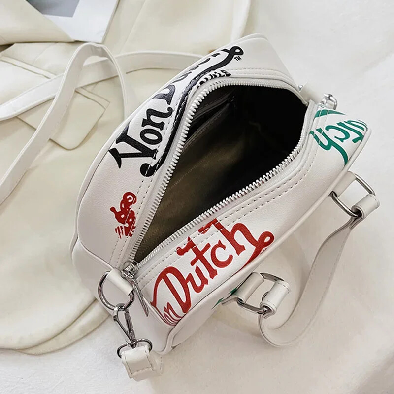 Doamnelor Cumpărături Geantă Crossbody Poșete Graffiti Geanta de mână Piele PU Scoici Geantă de umăr pentru femei
