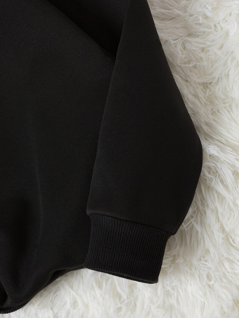 Pulover cu mânecă lungă și catifea pentru femei, căptușit termic