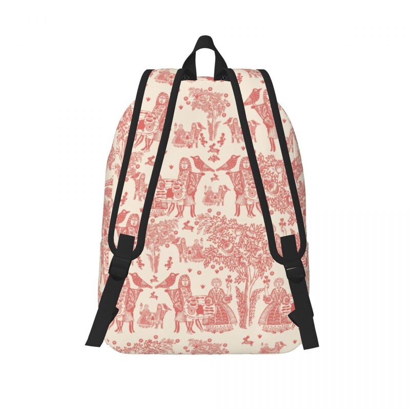 Prilagođeni Toile De Jouy platneni ruksak s francuskim motivom Muškarci Žene Ležerna torba za knjige za školu Fakultet Flora torbe