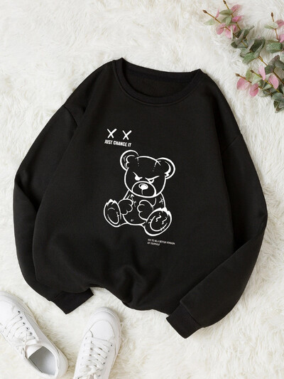 Pulover cu mânecă lungă și catifea pentru femei, căptușit termic