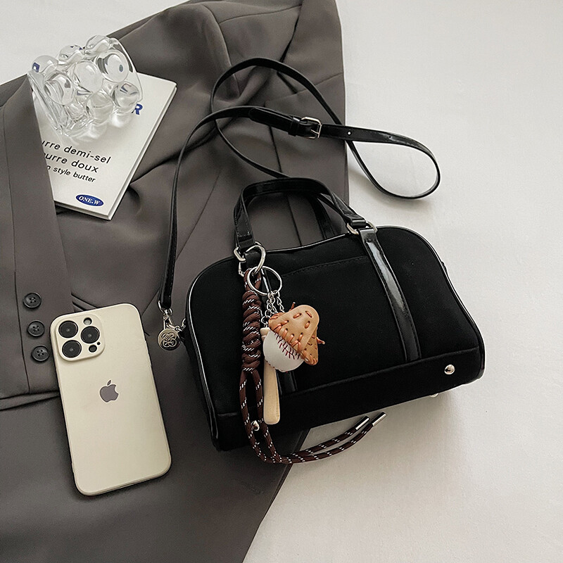 Geanta Boston din piele intoarsa pentru femei Geanta cu mana de sus cu curea reglabila cu buzunar interior Geanta de mana cu fermoar Poșeta de ambreiaj pentru călătorie de serviciu