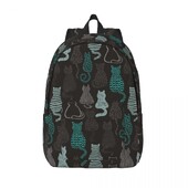 Kaķis vīriešiem Sievietēm Studentu skolas grāmatu soma Jauki Animal Canvas Daypack Elementary High College Pārgājieni