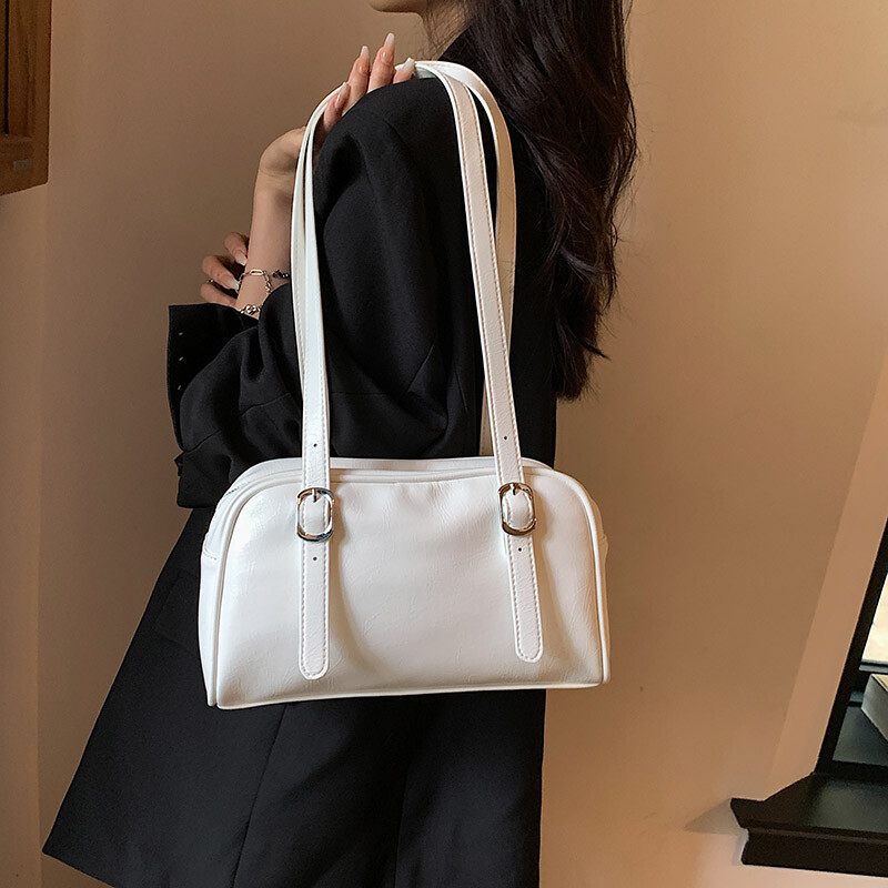 Geantă de umăr neagră de modă pentru femei, genți de mână mici, pătrate, de designer, în stil coreean, geantă Boston, pernă la subrat 2023 nou