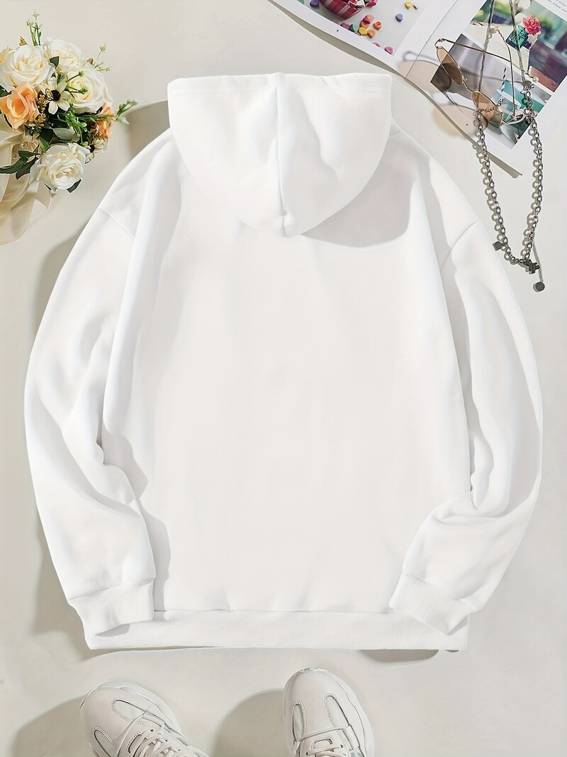 Hanorac cu buzunar cangur cu imprimeu panda, hanorac casual cu mânecă lungă cu șnur, îmbrăcăminte pentru femei