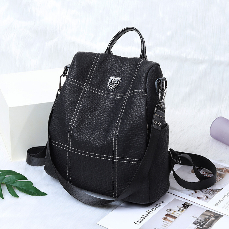 Sieviešu mugursoma Augstas kvalitātes ādas mugursoma sievietēm, liela ietilpība pretaizdzīšanas plecu soma sievietēm Sieviešu ceļojumu soma