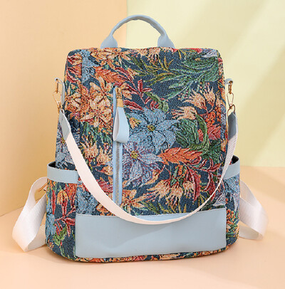 Karstā izpārdošana Sieviešu modes luksusa Oksfordas apdruka pret zādzību ceļojumu mugursomas Lielas ietilpības dāmu ikdienas plecu somas Skolas soma