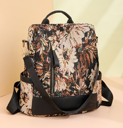 Karstā izpārdošana Sieviešu modes luksusa Oksfordas apdruka pret zādzību ceļojumu mugursomas Lielas ietilpības dāmu ikdienas plecu somas Skolas soma