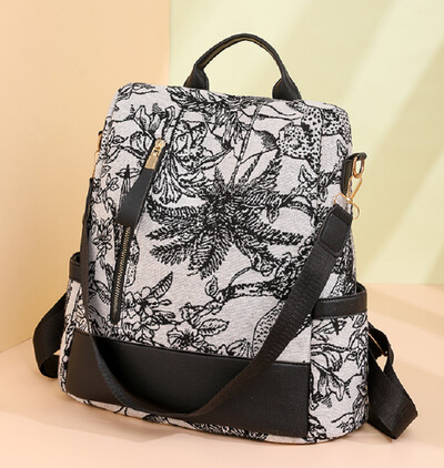 Karstā izpārdošana Sieviešu modes luksusa Oksfordas apdruka pret zādzību ceļojumu mugursomas Lielas ietilpības dāmu ikdienas plecu somas Skolas soma