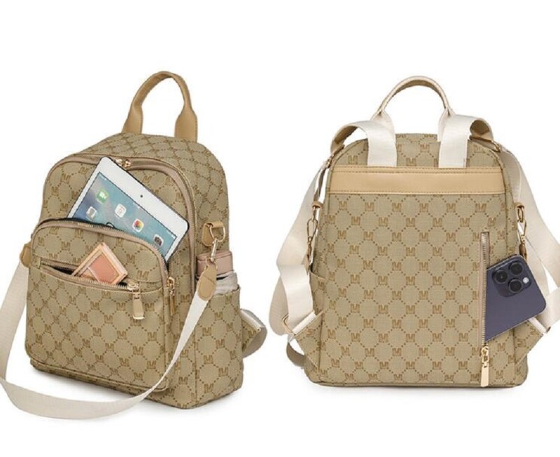 Jaunas augstas kvalitātes mīkstas ādas vintage mugursomas Sieviešu ar burtiem apdrukātas dizaina plecu somas Lielas ietilpības ceļojumu mugursoma