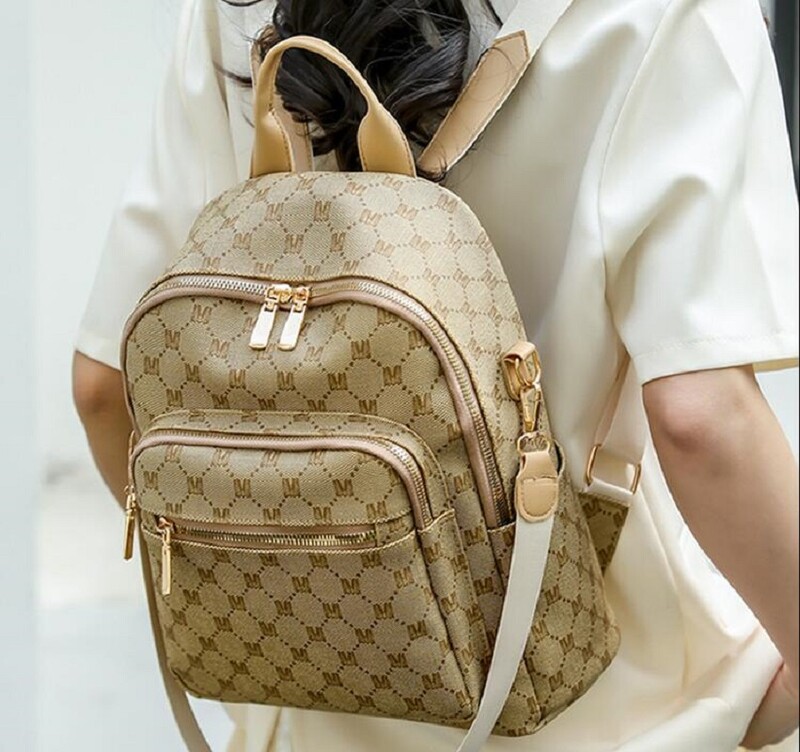 Jaunas augstas kvalitātes mīkstas ādas vintage mugursomas Sieviešu ar burtiem apdrukātas dizaina plecu somas Lielas ietilpības ceļojumu mugursoma