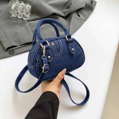 2024 Genți de blugi noi, de marcă celebră, geantă de designer pentru femei, genți de mână cu mâner scurt, genți de umăr din denim, în stil punk, bolsuri mici