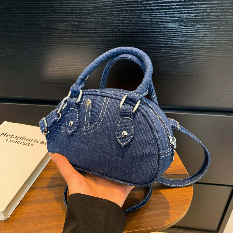 2024 Genți de blugi noi, de marcă celebră, geantă de designer pentru femei, genți de mână cu mâner scurt, genți de umăr din denim, în stil punk, bolsuri mici