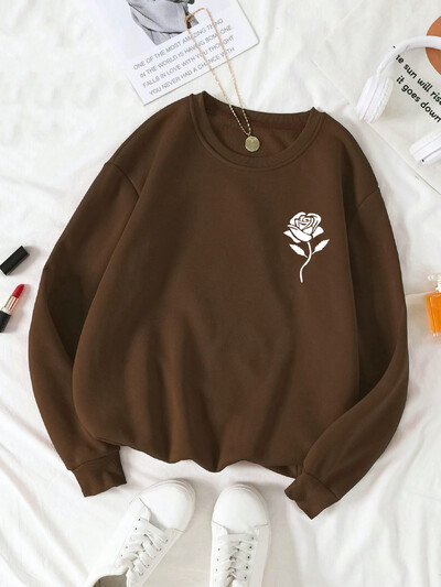 Pulover cu mânecă lungă și catifea pentru femei, căptușit termic