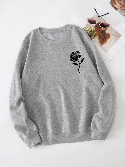 Pulover cu mânecă lungă și catifea pentru femei, căptușit termic